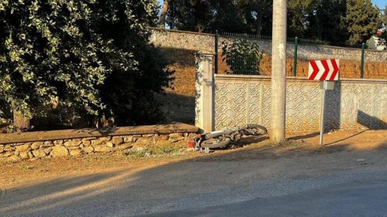 Sarıgöl'de meydana gelen motosiklet kazası sonrası olay yeri