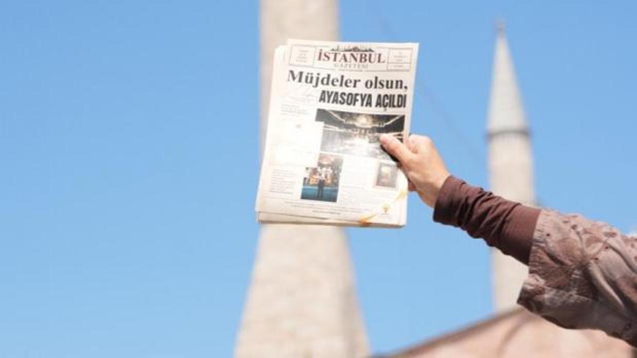 Ayasofya'nın ibadete açılışına özel hazırlanan AK Parti gazetesinin kapağı.