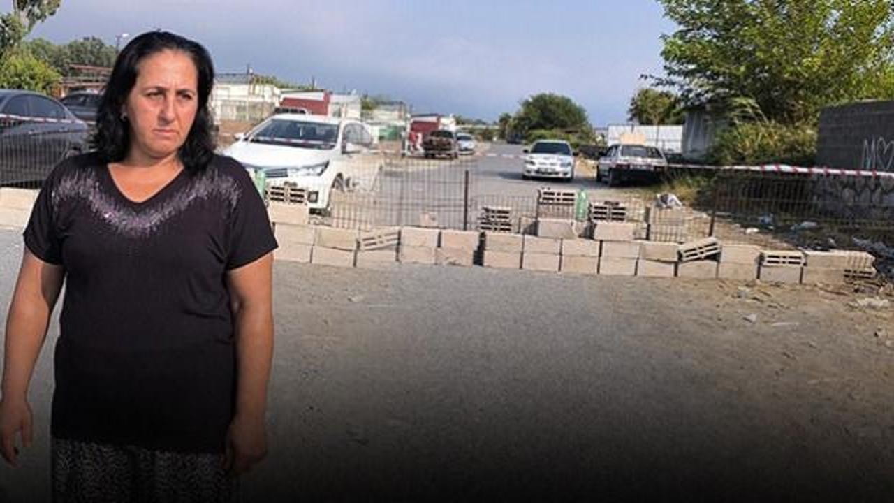 Hatay Dörtyol'da ruhsat krizi nedeniyle ulaşıma kapatılan yol ve işletme binası.