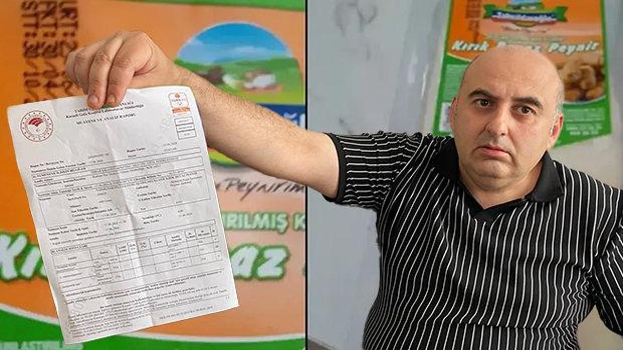 Beyaz peynir paketi ve içinde bulunan yabancı madde.