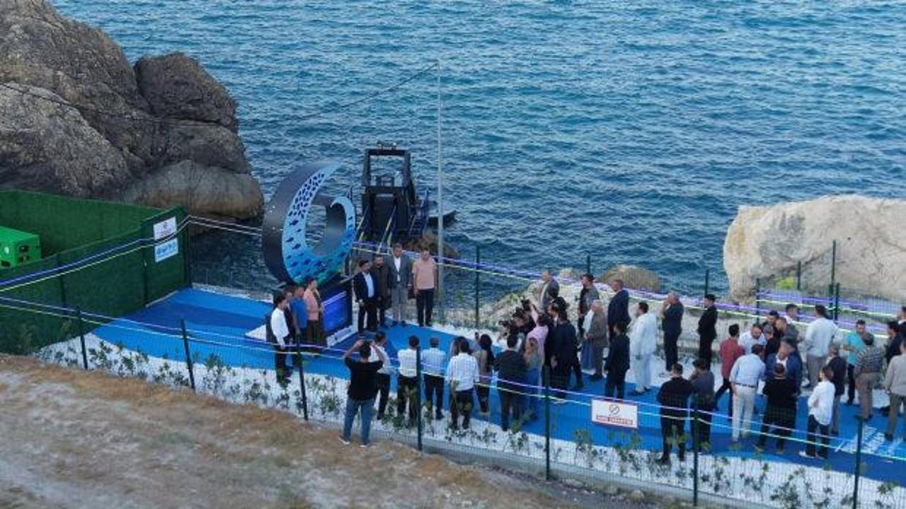 Arnavutköy'de hizmete giren yerli ve milli deniz dalga enerjisi üretim alanından genel görünüm.