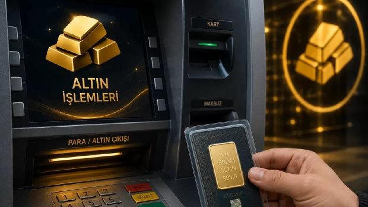 Bankamatikten gram altın alan bir kişi görseli.