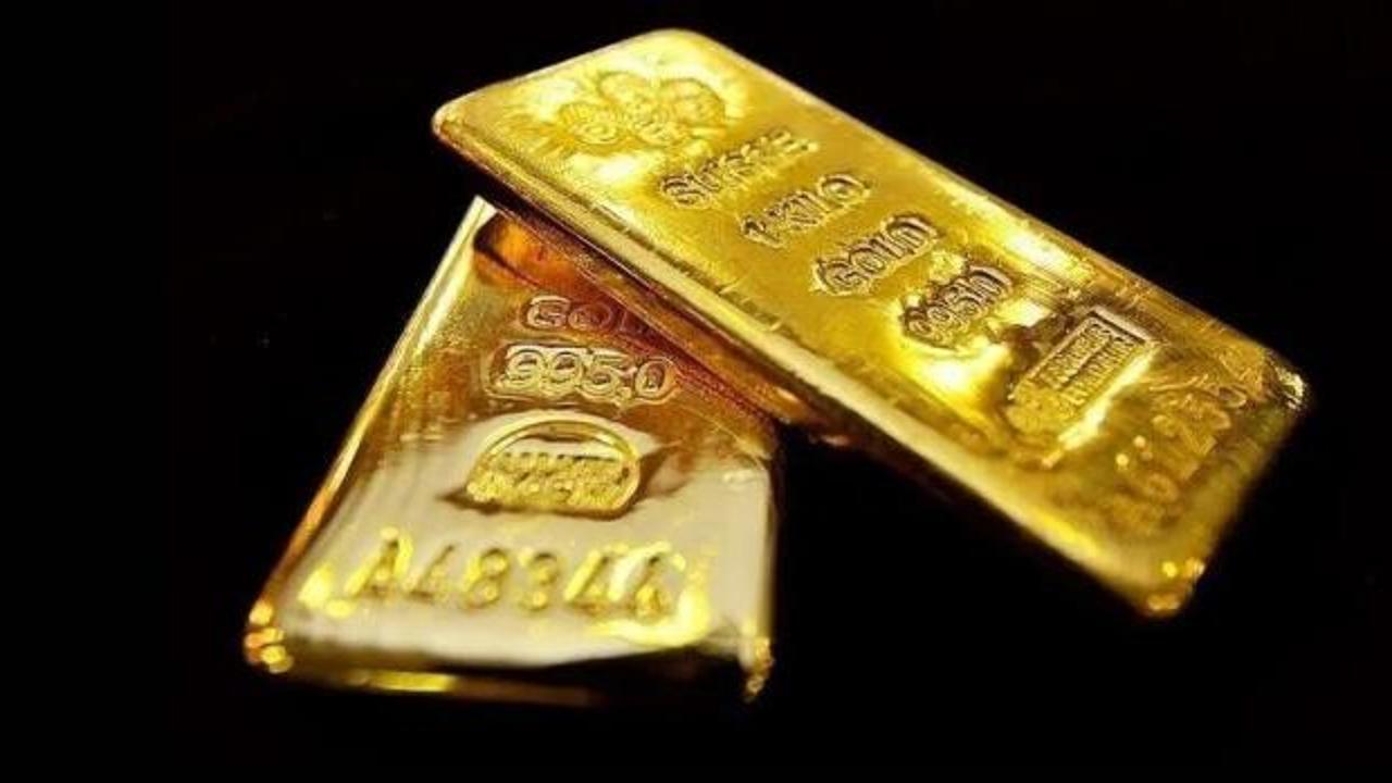 Merkez bankası binası ve altın külçeleri görseli.