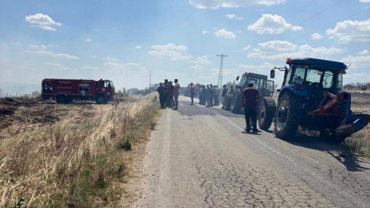 Tekirdağ'da korkutan anız yangını: 150 d&ouml;n&uuml;m tarım arazisi k&uuml;le d&ouml;nd&uuml;!