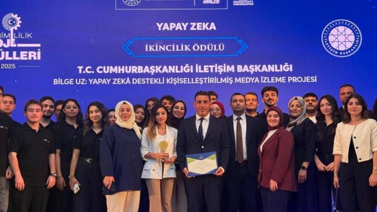 İletişim Başkanlığının yapay zekalı medya izleme projesi "Bilge Uz"a &ouml;d&uuml;l