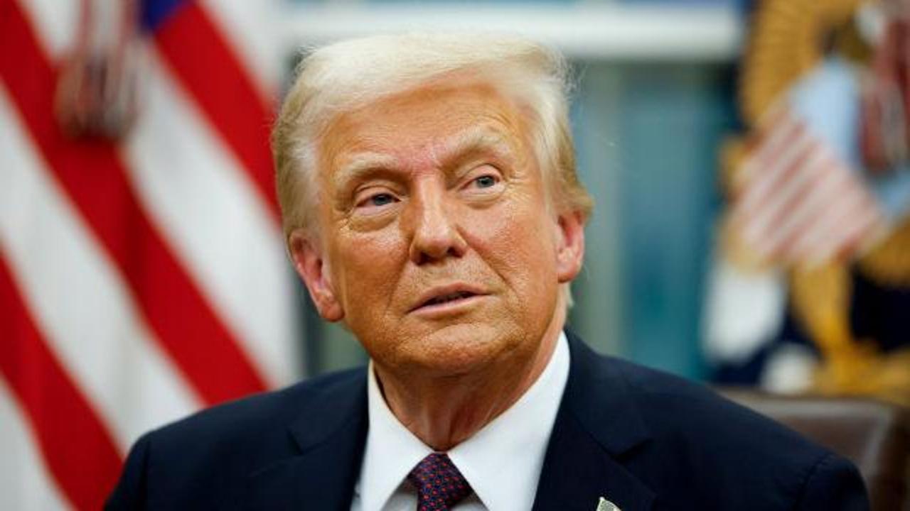 ABD Başkanı Donald Trump konuşurken çekilmiş bir fotoğrafı.