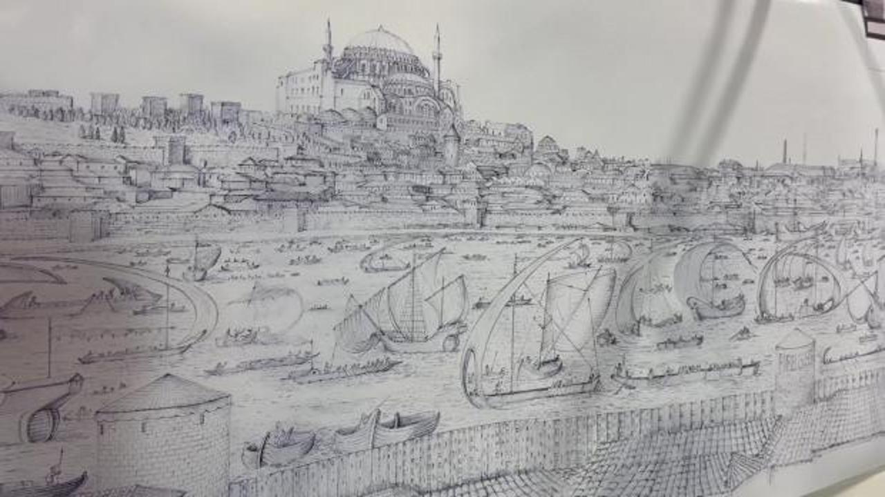 16. y&uuml;zyıl İstanbul panoraması T&uuml;rk ressamın elinde yeniden canlandı