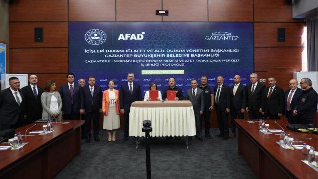Nurdağı Deprem M&uuml;zesi ve Afet Farkındalık Merkezi İş Birliği Protokol&uuml; imzalandı