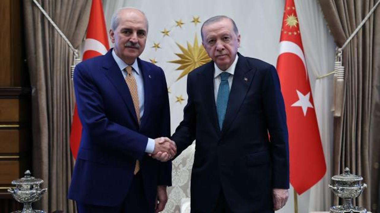 Cumhurbaşkanı Erdoğan, TBMM Başkanı Kurtulmuş'u kabul etti