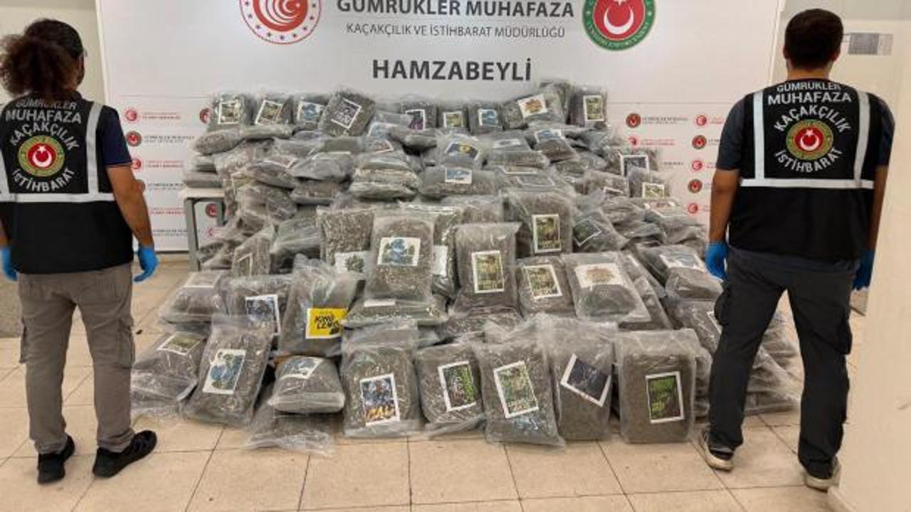 Hamzabeyli Sınır Kapısı'nda 287 kilo 910 gram esrar ele ge&ccedil;irildi