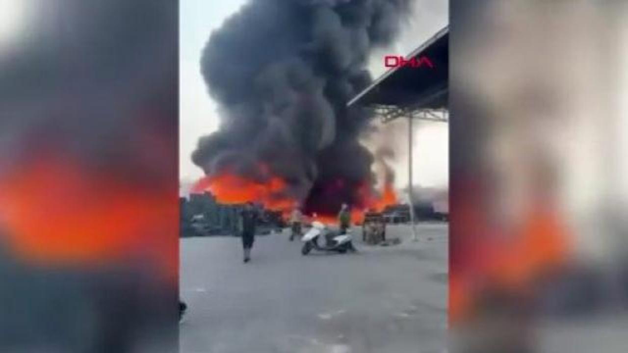 Adana'da sebze halinde yangın