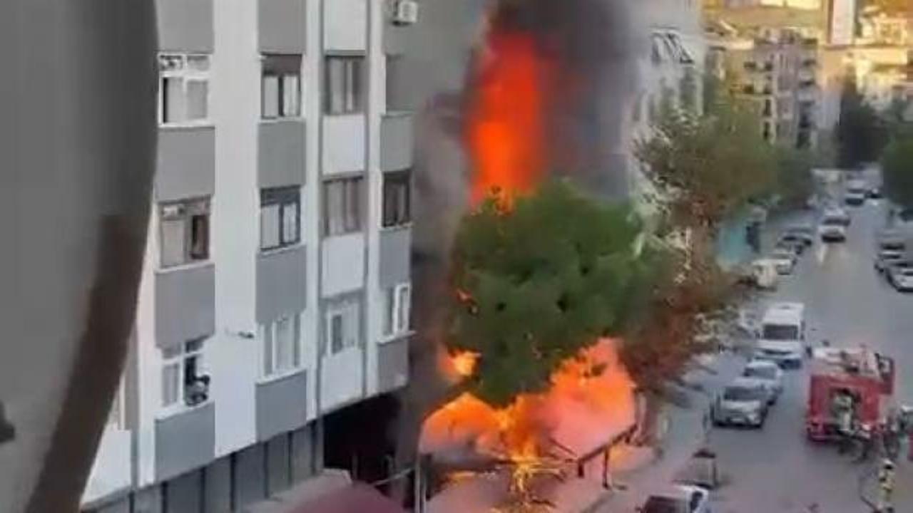 Kartal&rsquo;da market alev alev yandı