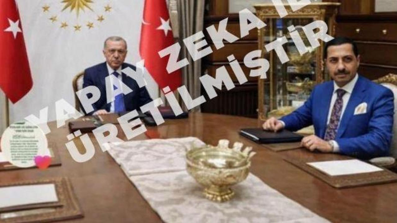 Erdoğan ve G&uuml;rlek'le yapay zeka fotoğraflarını paylaşan kişi g&ouml;zaltına alındı