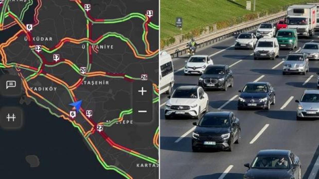 İstanbul&rsquo;da yağış trafiği etkiledi: Anadolu Yakası&rsquo;nda yoğunluk y&uuml;zde 78&rsquo;e ulaştı