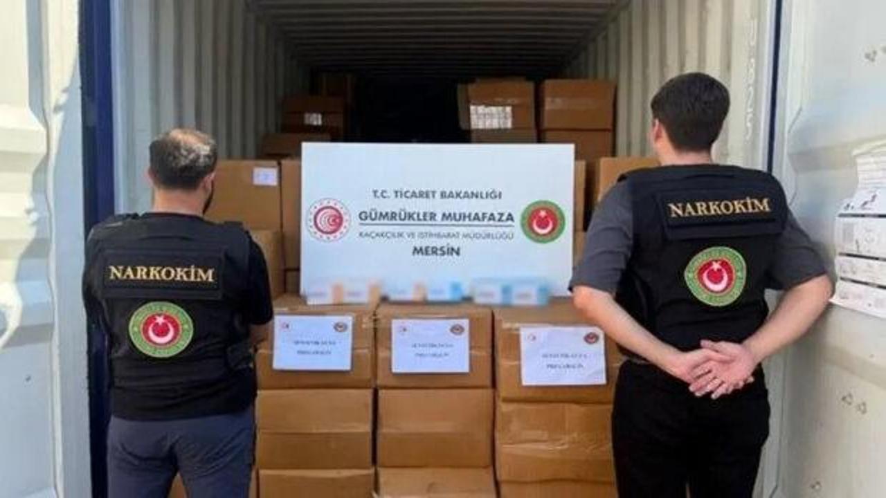 Mersin&rsquo;de b&uuml;y&uuml;k operasyon! Tam 1,7 ton