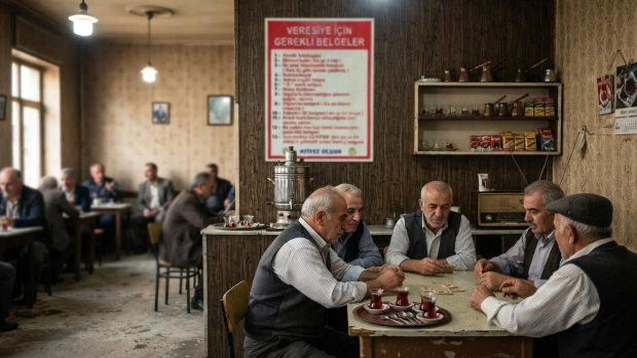 Kahvehaneye asıldı, g&ouml;ren d&ouml;n&uuml;p bir daha baktı! Veresiye i&ccedil;in akılalmaz 13 şart