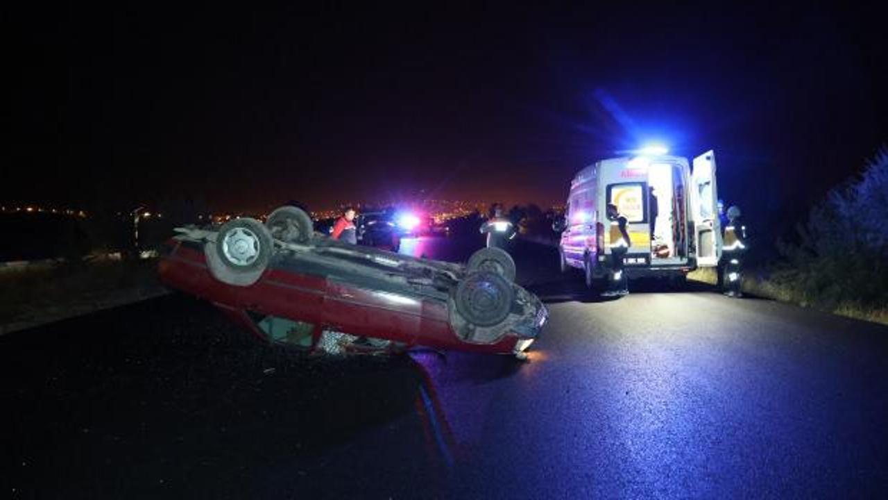 Nevşehir'de feci kaza: Kontrolden &ccedil;ıkan otomobil takla attı
