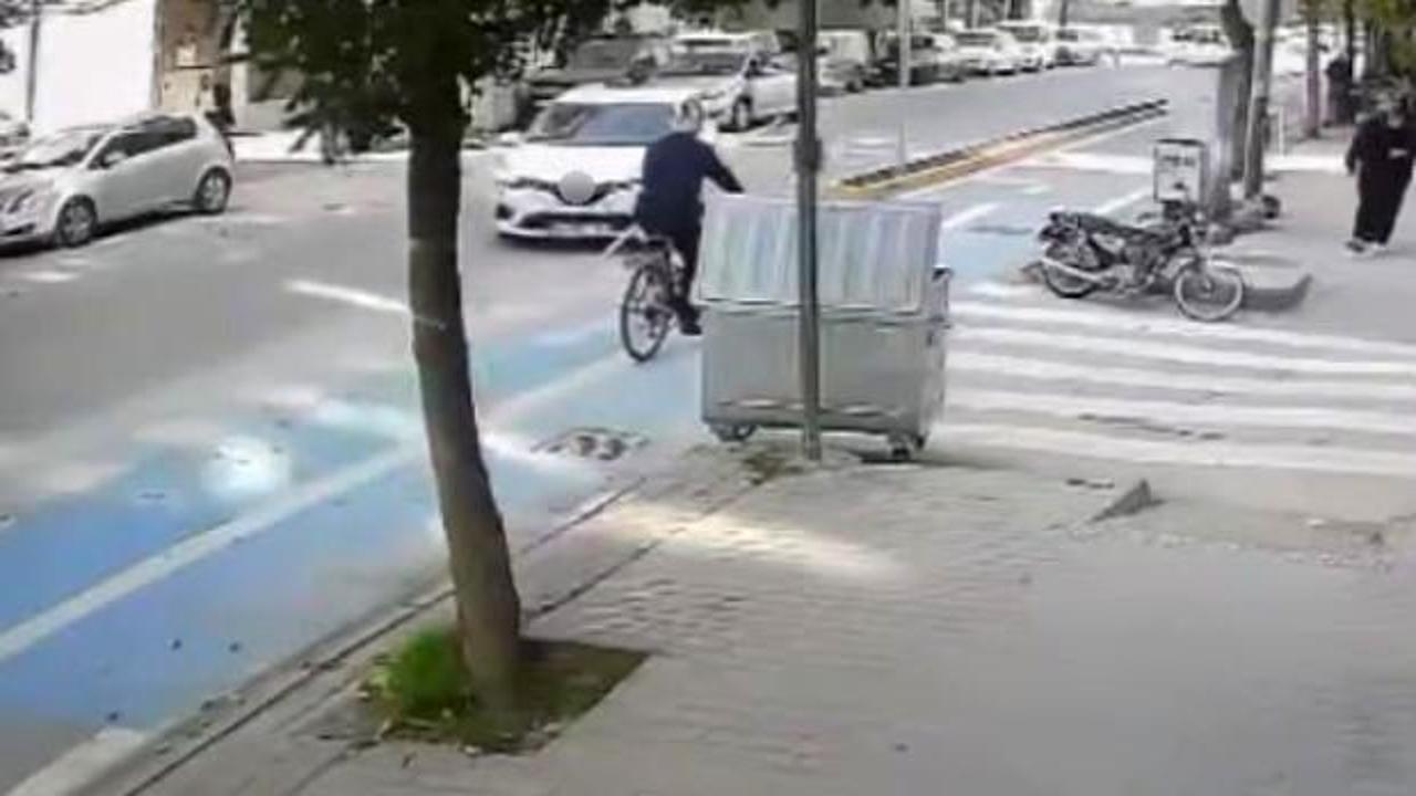 Eskişehir&rsquo;de bisikletliye &ccedil;arpma anı kamerada