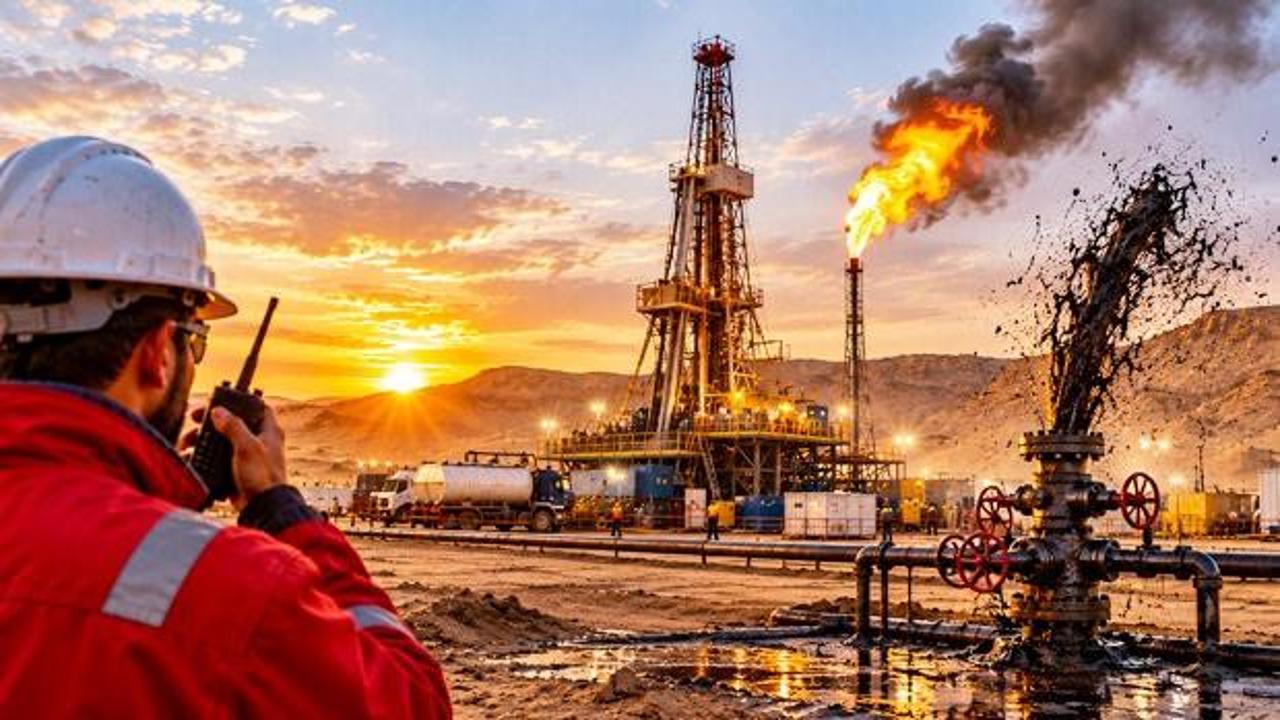 İlk sondaj vuruldu! Doğal gaz ve petrol fışkırdı