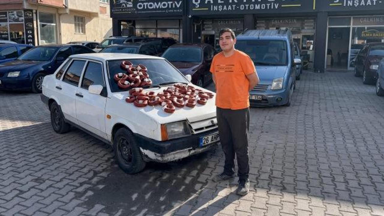Eskişehir&rsquo;de ilgin&ccedil; takas! Otomobilini 100 kilo dana sucuğuyla değiştirdi