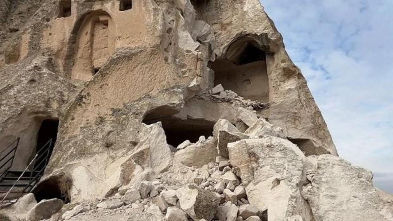 Son dakika: Kapadokya'da bir peri bacası çöktü! 3 kişi hayatını kaybetti