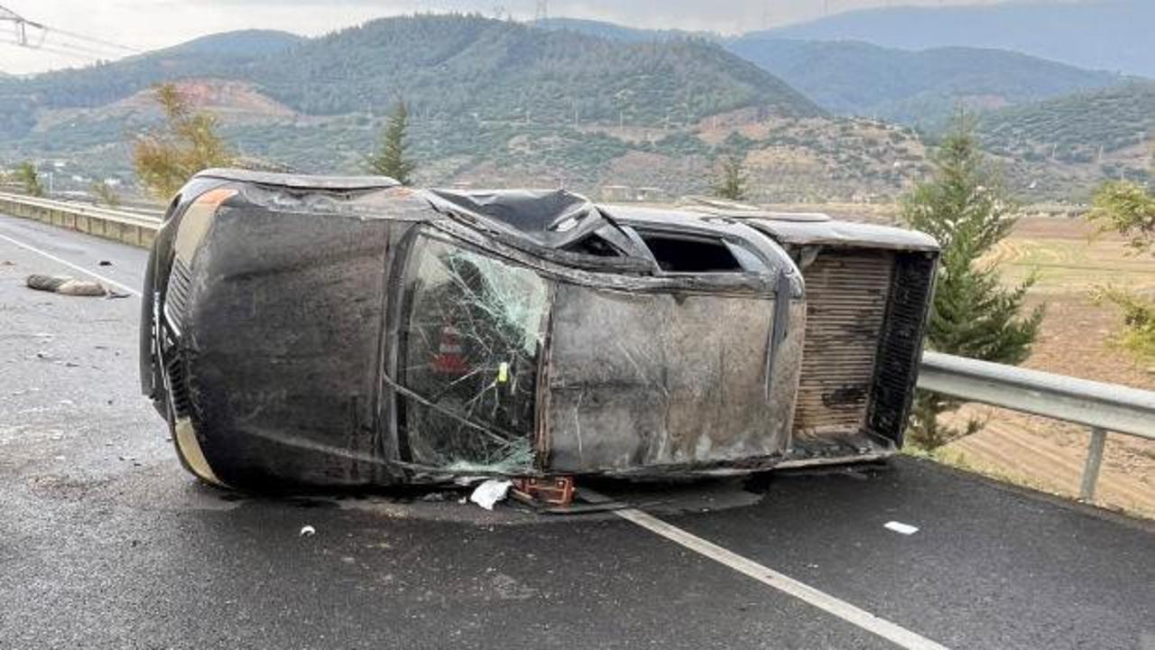 Takla atan kamyonetteki aynı aileden 4 kişi yaralandı