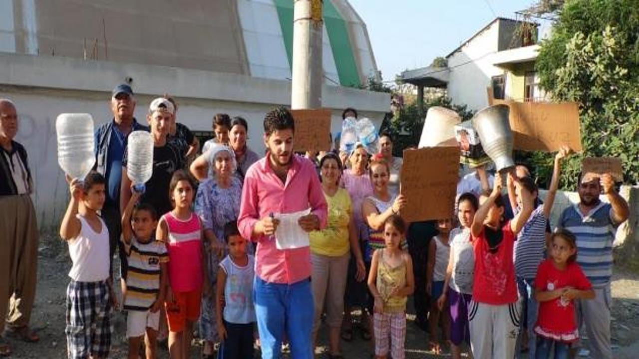 Samandağ'da su kesintisi protestosu