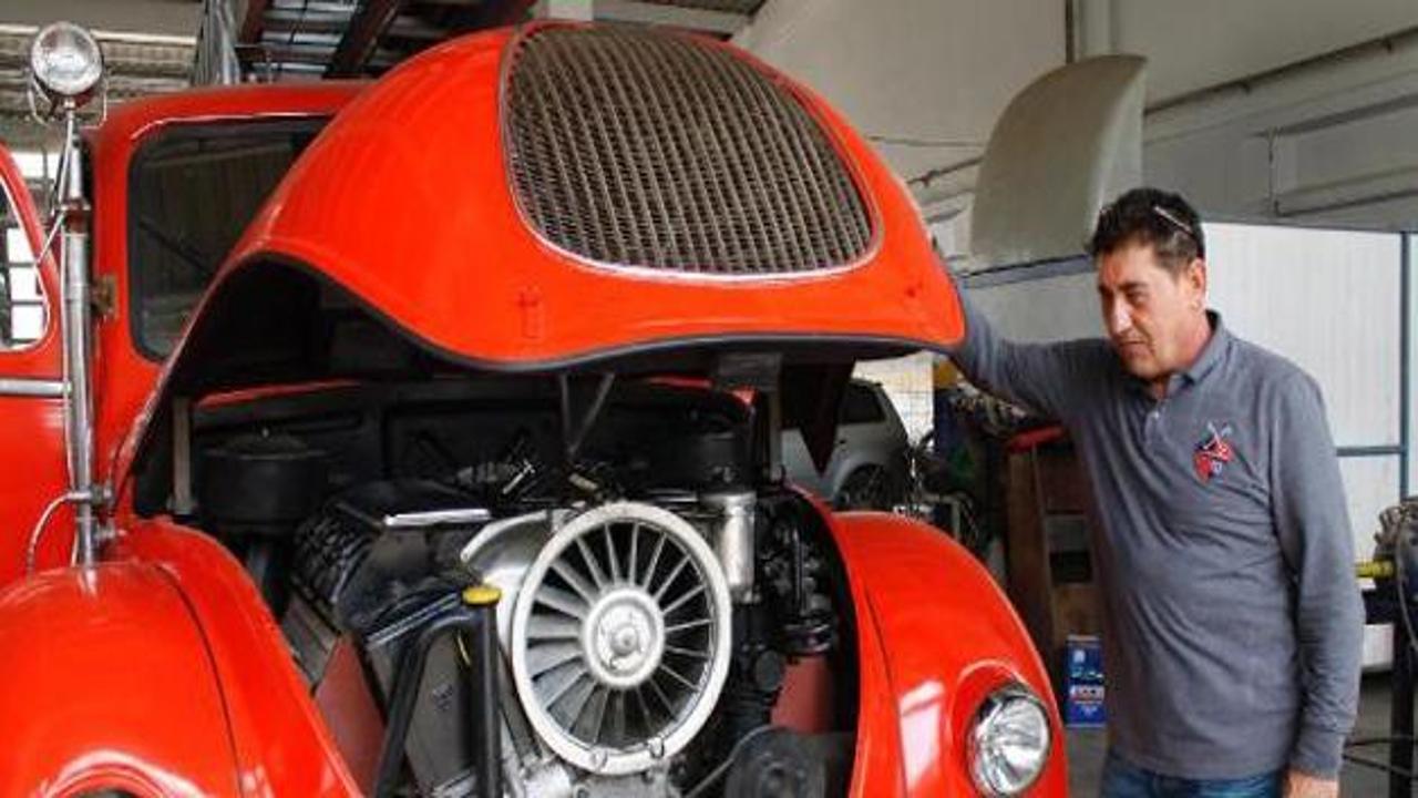 65 yıllık itfaiye aracını bu hale getirdi