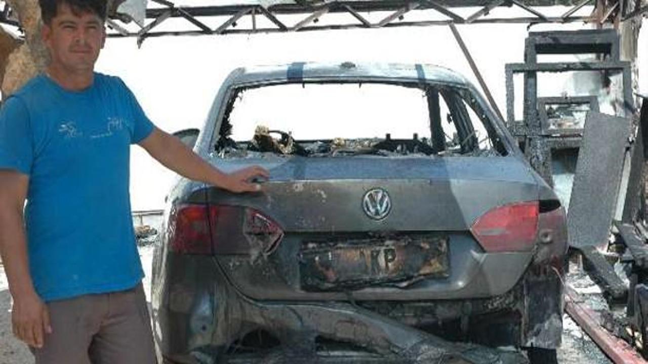 AK Parti'li belde başkanının otomobili yandı
