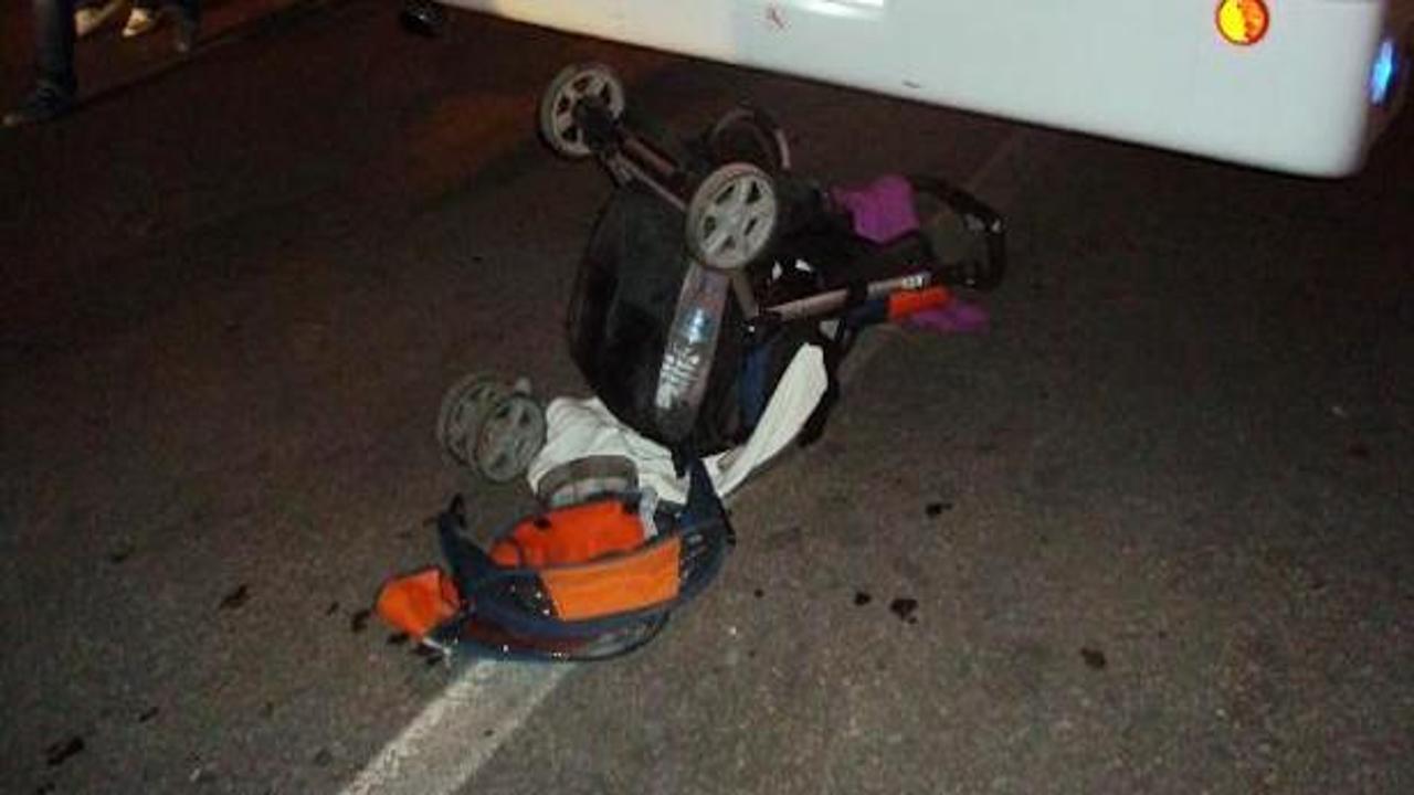 Alkoll&uuml; s&uuml;r&uuml;c&uuml; anne ile bebek arabasına &ccedil;arptı