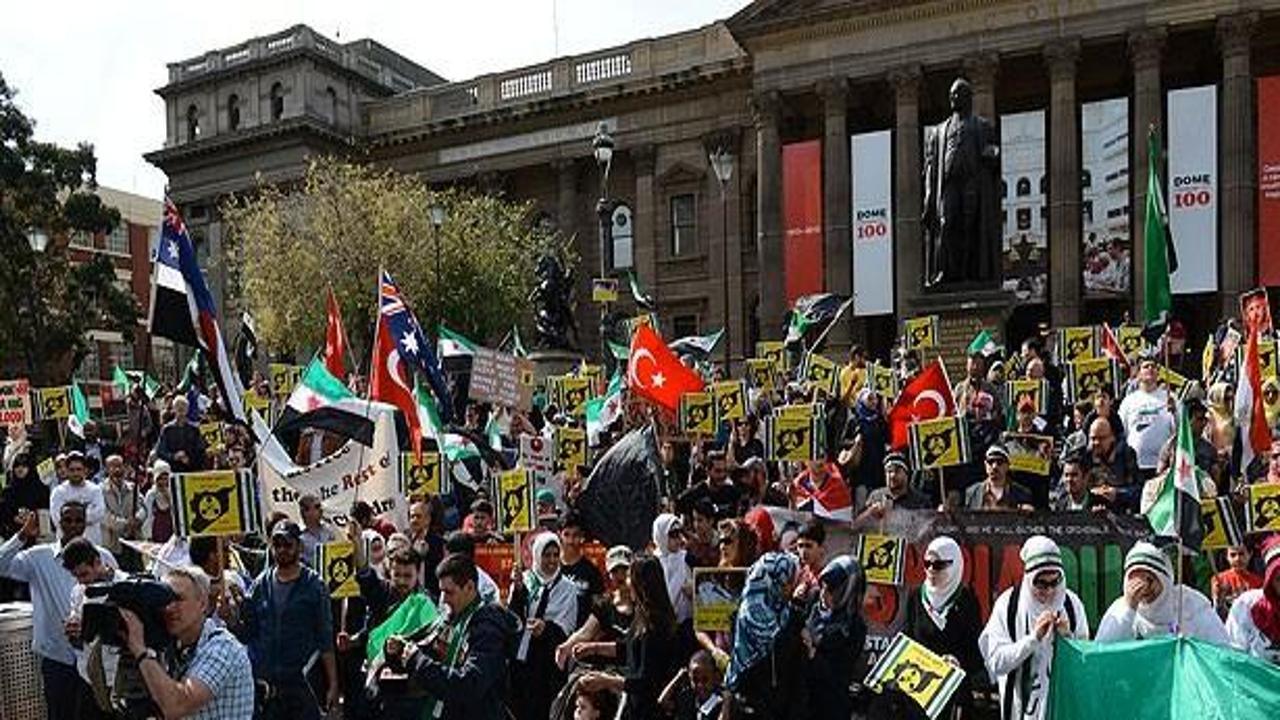 Avustralya'da Suriye'deki katliamlar protesto edildi