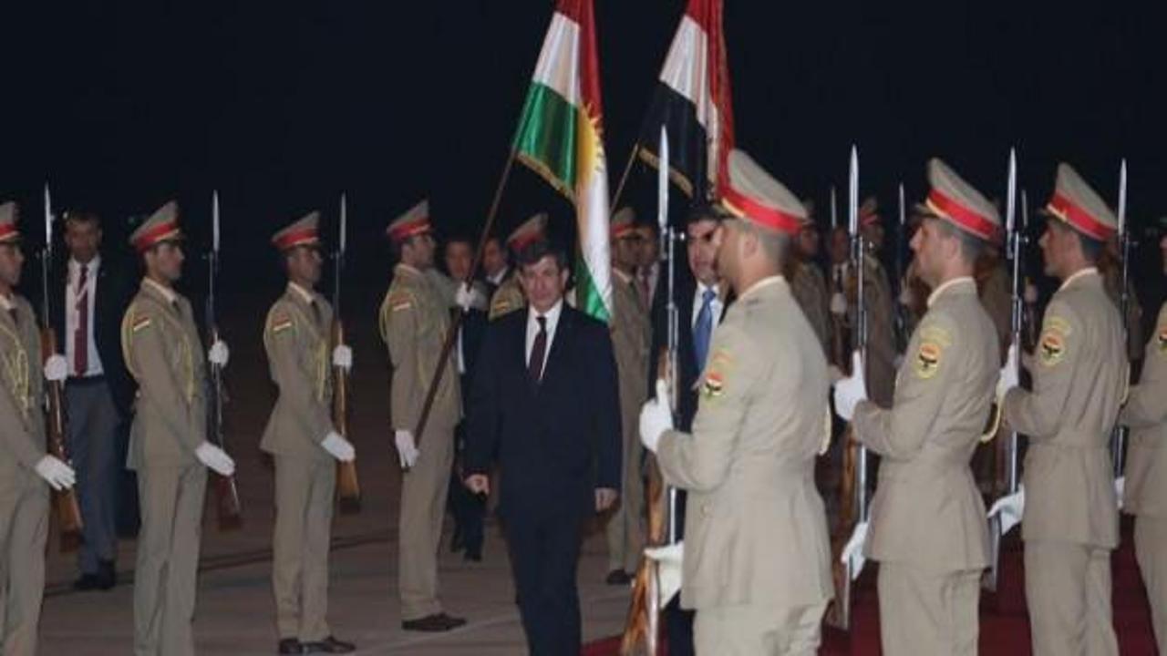 Başbakan Davutoğlu Erbil'e geçti 