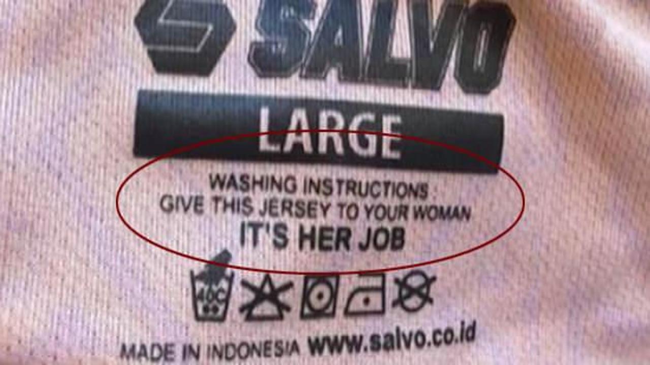 'Çamaşırı eşine yıkat’ etiketi kadınları kızdırdı!
