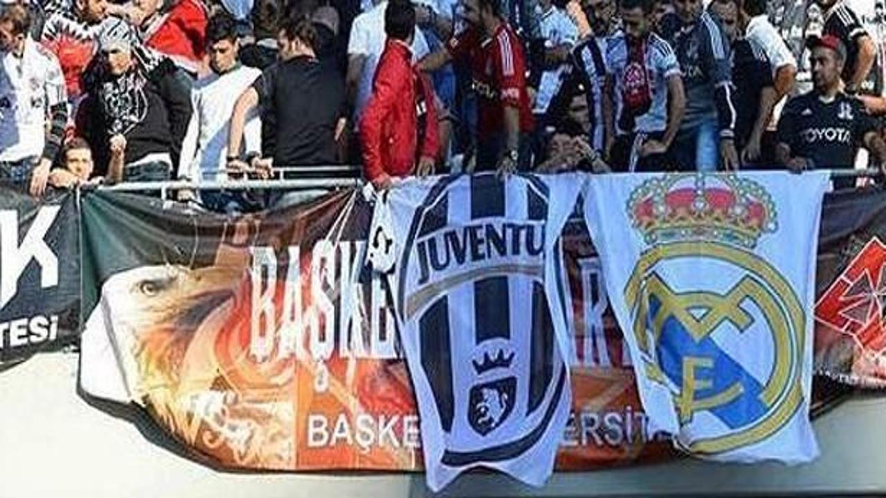 Derbide Juve ve Real Madrid bayrakları