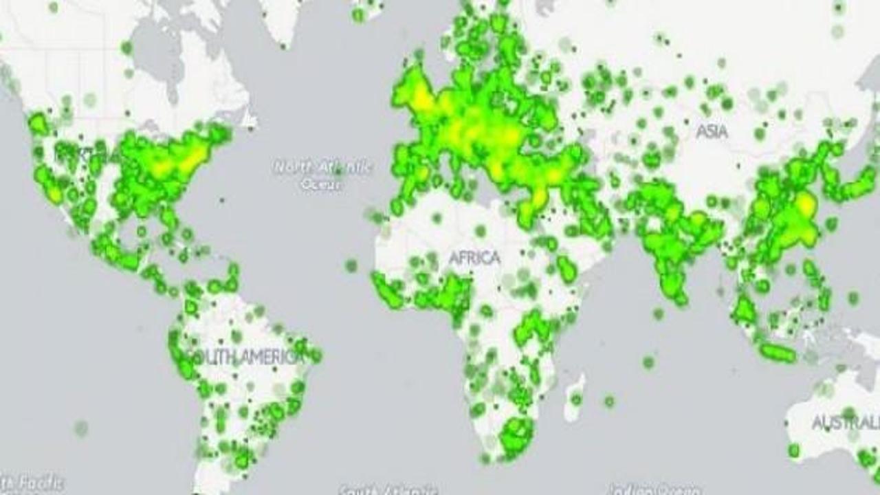 Dünyanın gerçek zamanlı haber haritası
