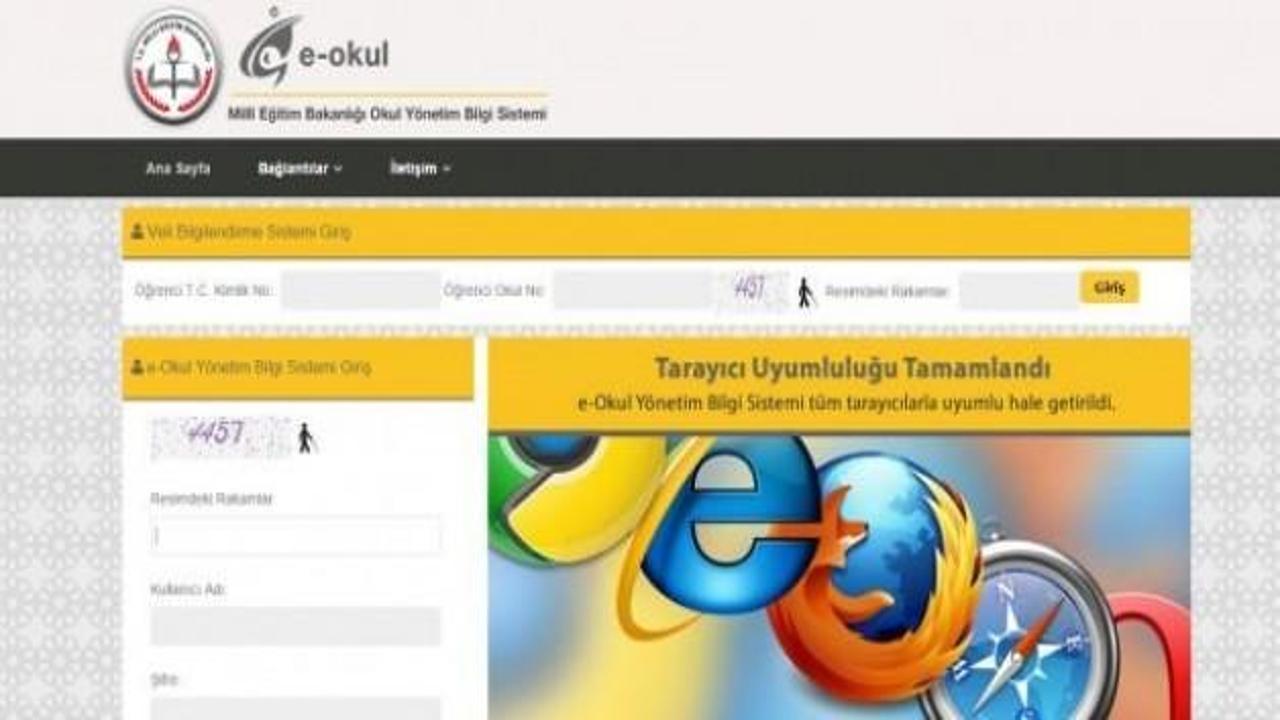 E Okul VBS Veli Bilgilendirme Sistemi Girişi 2015