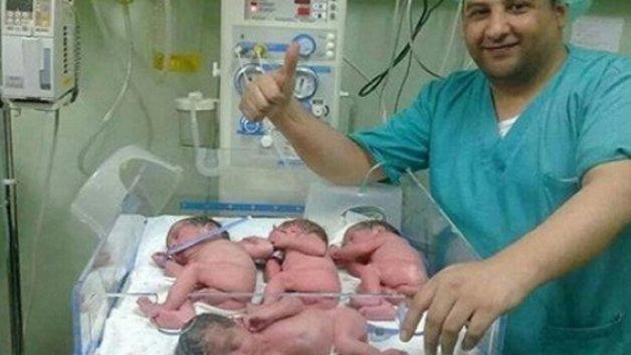 Gazze'de dördüz bebek sevinci