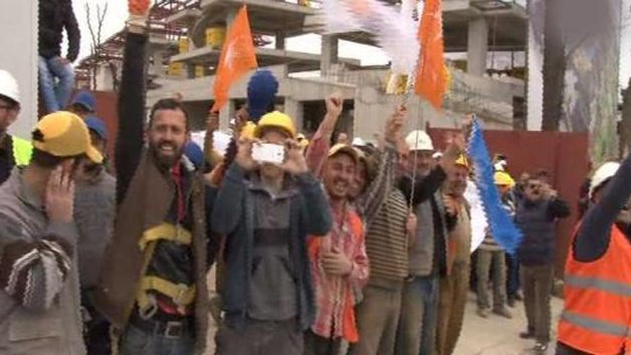 İşçilerden Başbakan Erdoğan'a destek