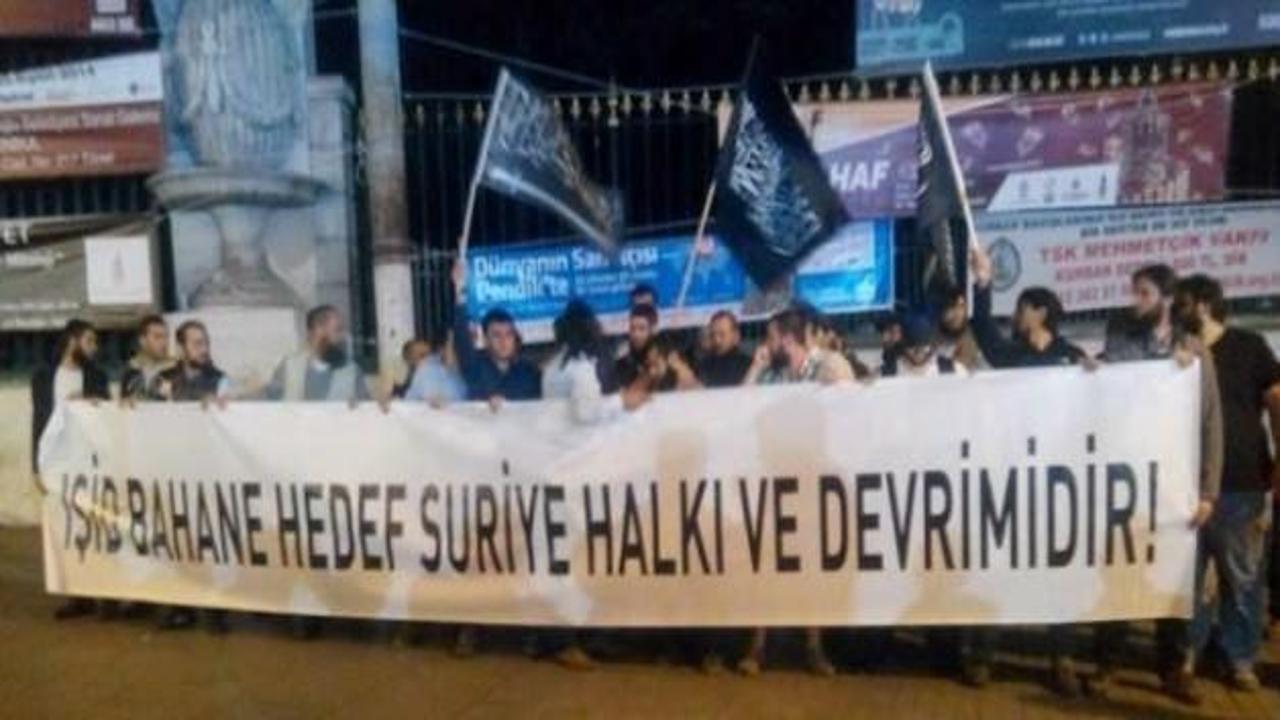 İstanbul'da IŞİD'e operasyonu protesto ettiler!