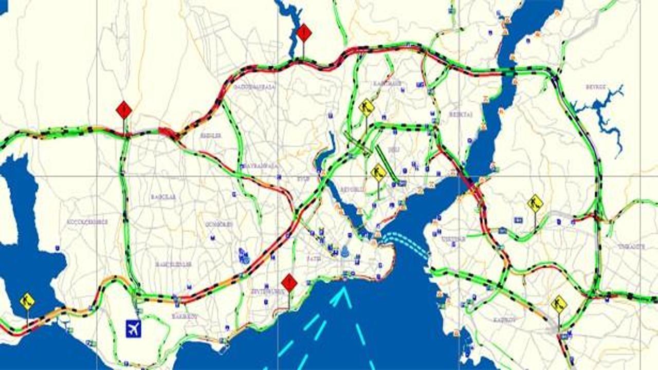 İstanbul'da normalin üstünde trafik yoğunluğu