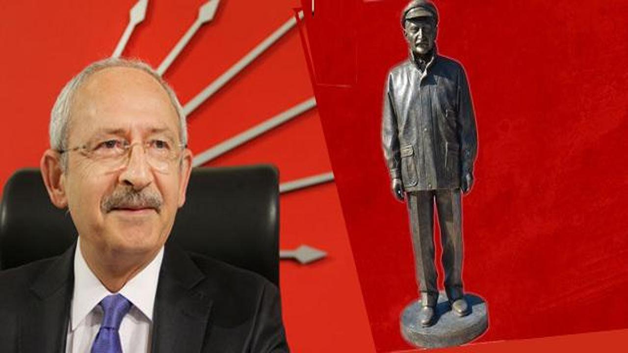 Kılıçdaroğlu, Dikili'ye Ecevit heykeli dikti!