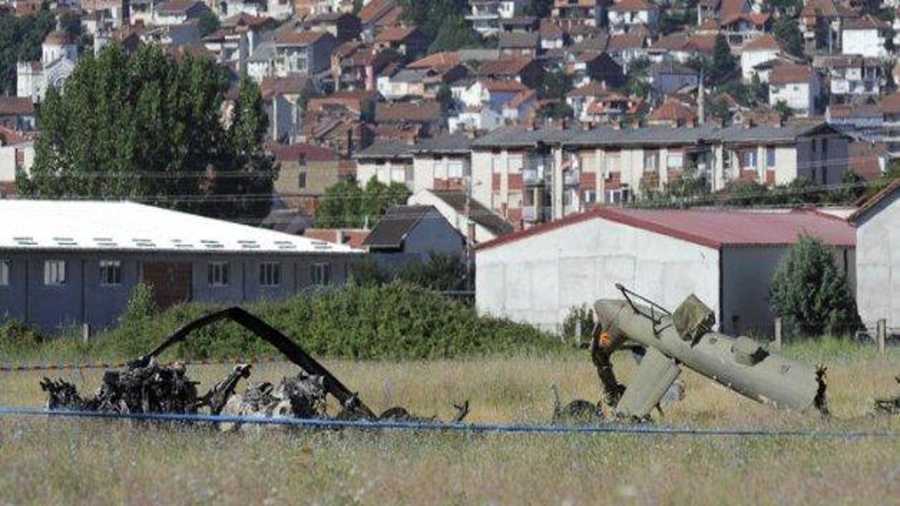 Makedonya'da polis helikopteri düştü