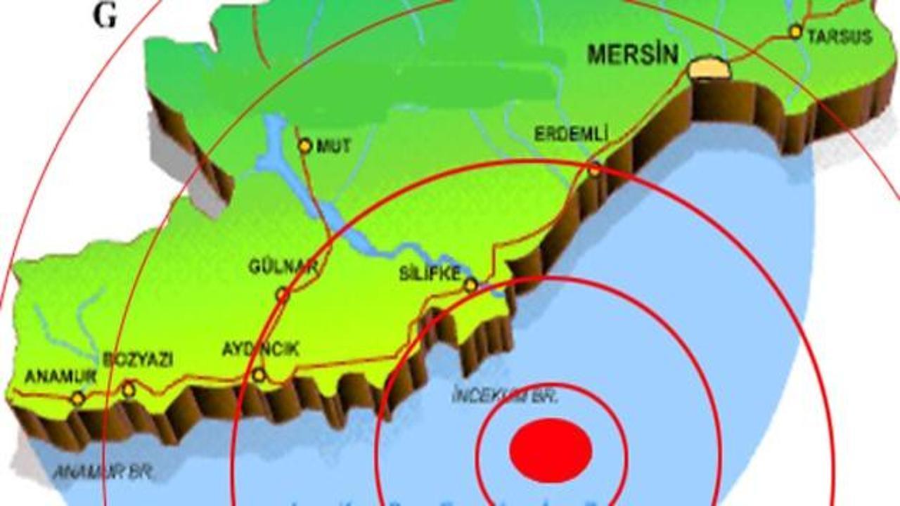 Mersin'de 4,5 büyüklüğünde deprem