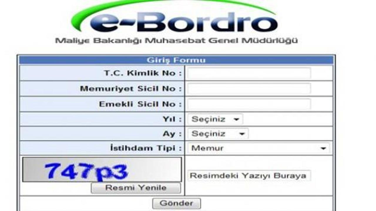 E-Bordro Mayıs ayı memur maaş sorgulama 18.05.2015