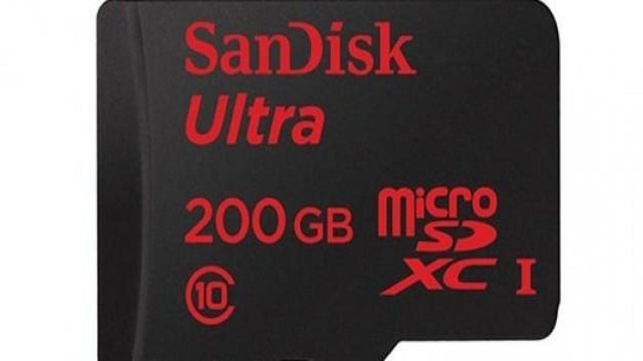 SanDisk'ten 200 GB'lık microSD kart