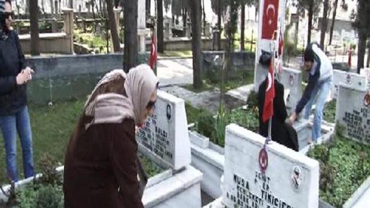 Şehitlikte 14 Şubat yoğunluğu