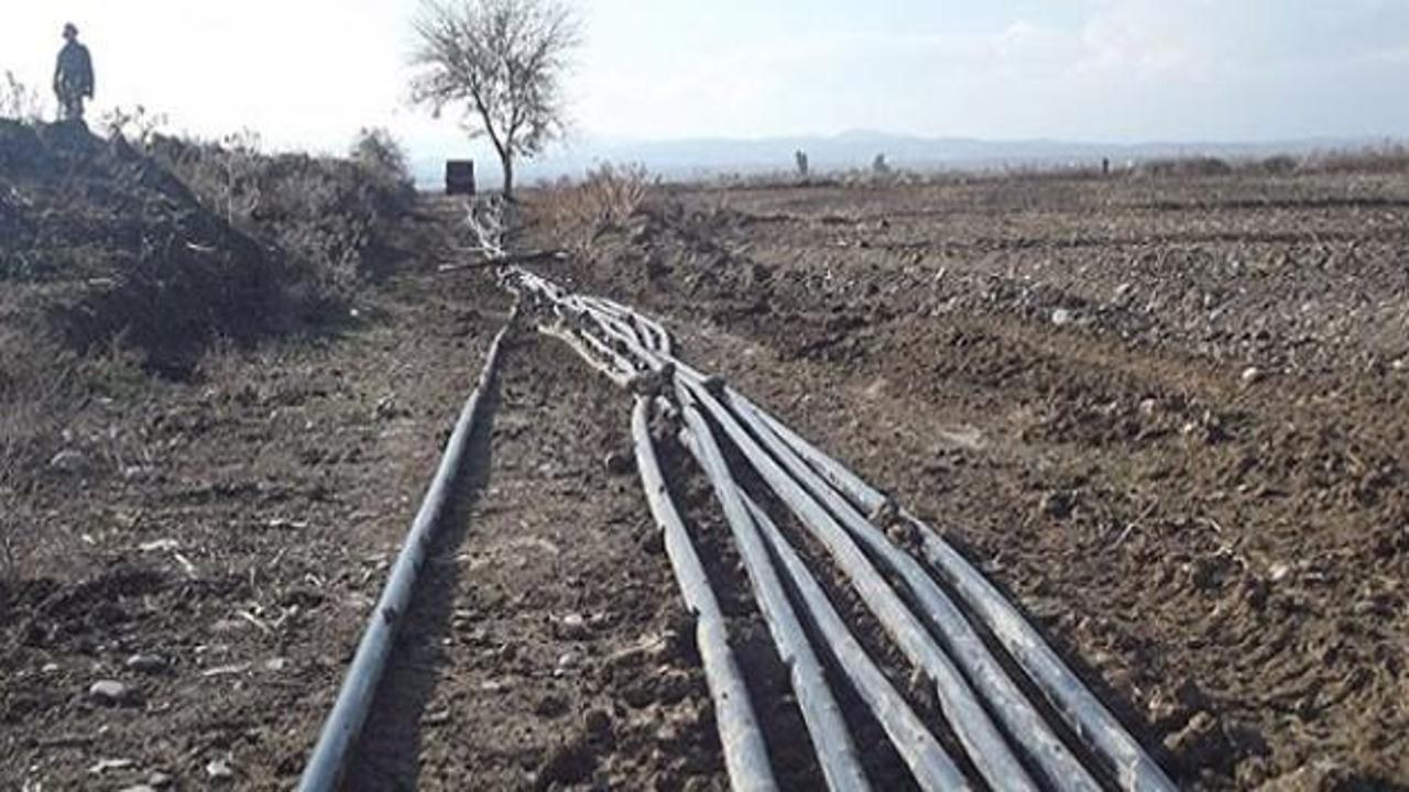 Suriye sınırında kaçak plastik boru hattı