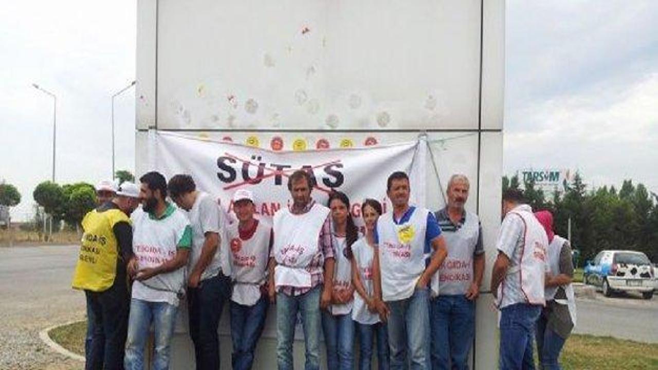 Sütaş Genel Müdürlüğü önünde protesto