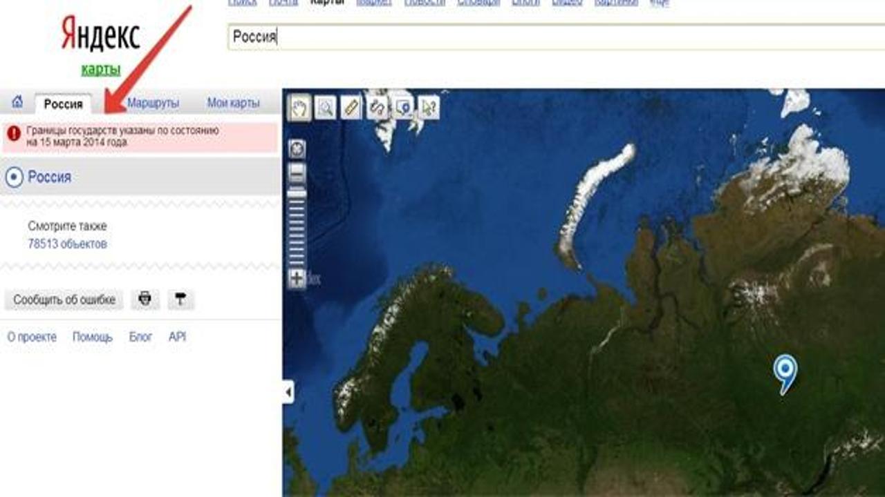 Yandex haritalarda ilginç mesaj