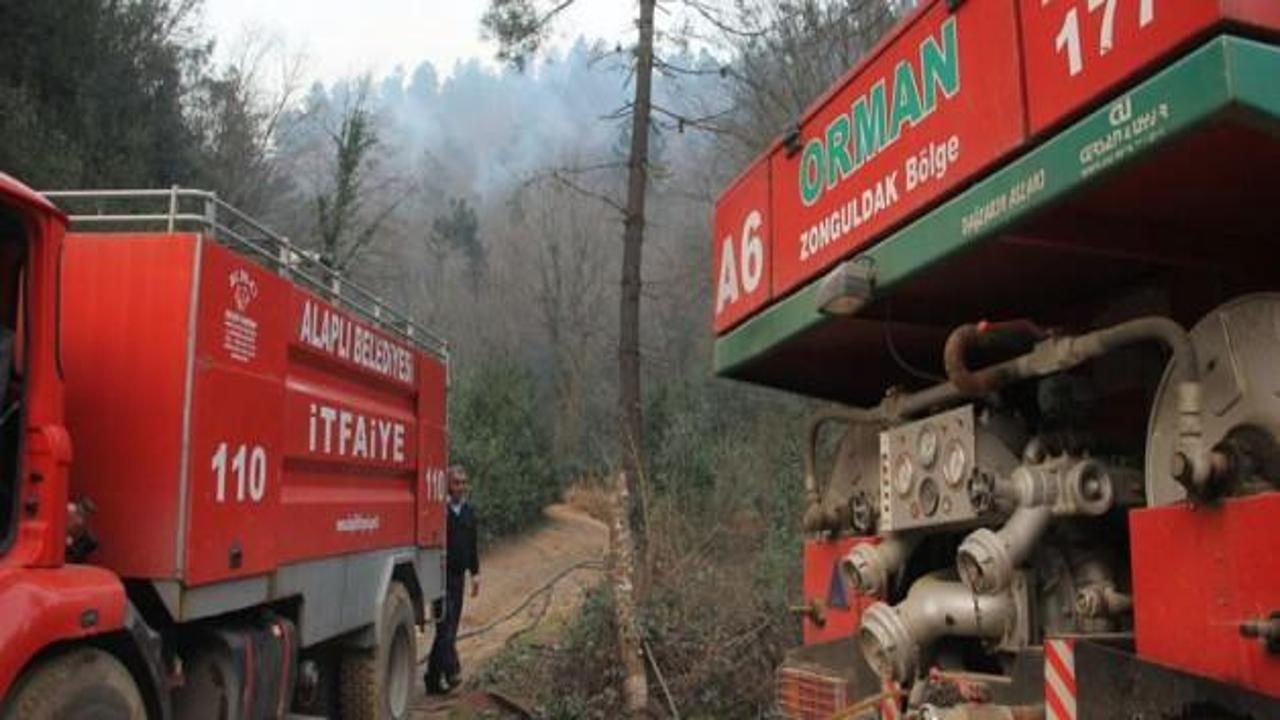 Zonguldak'taki orman yangını devam ediyor